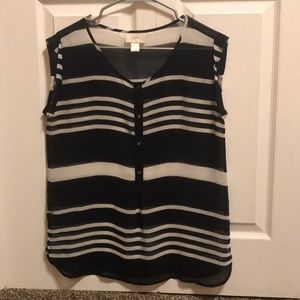 Black and white striped Loft top